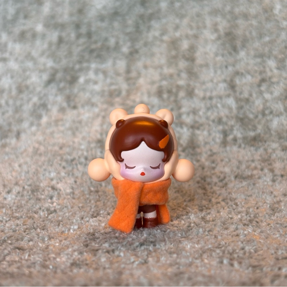 Skull Panda Pop Bean | Fluffy and Cozy flocked series | POP Mart mini figure